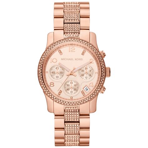 gold pink michael kors watch|michael kors rhinestone watch.